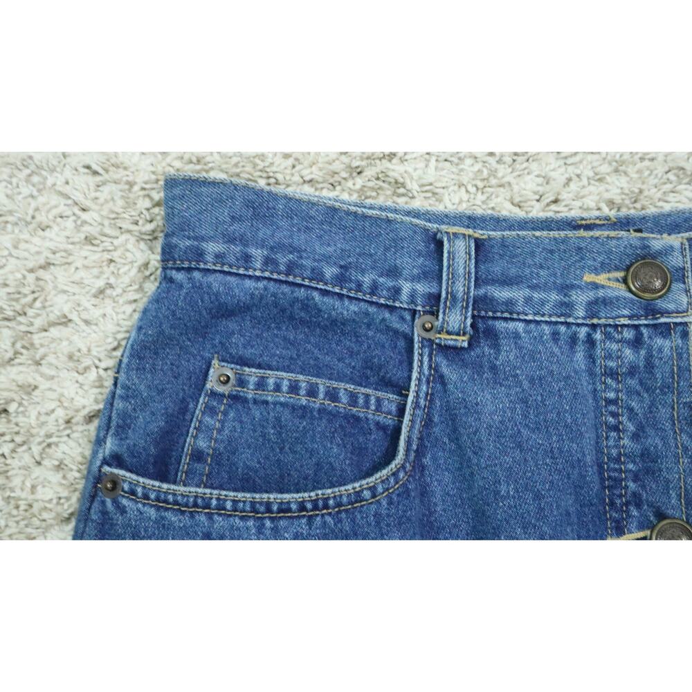 Vintage 90s Y2K Carole Little Sport Button Front Denim Midi Skirt Long Womens 8 - Picture 5 of 8